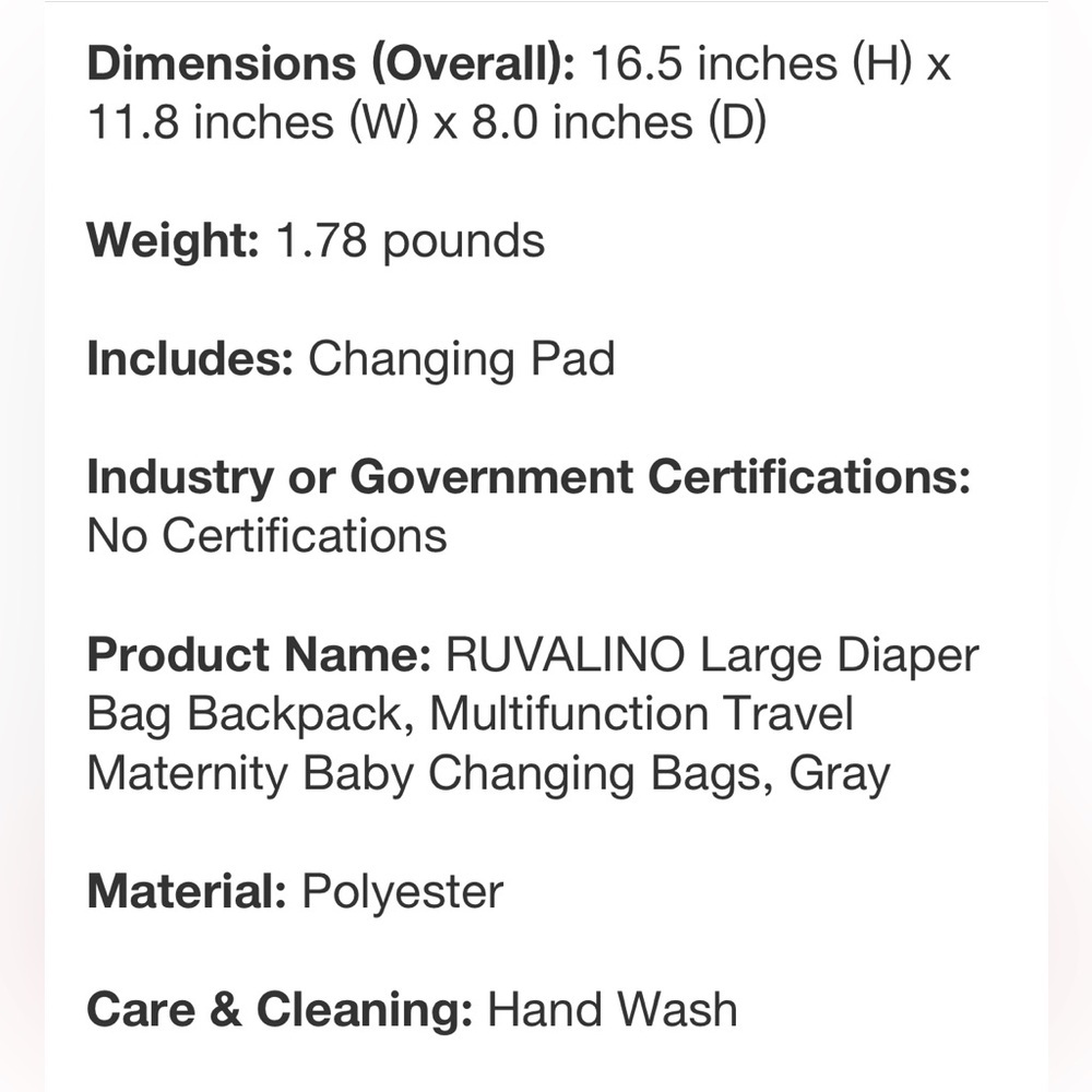 RUVALINO backpack/diaperbag - Picture 11 of 11